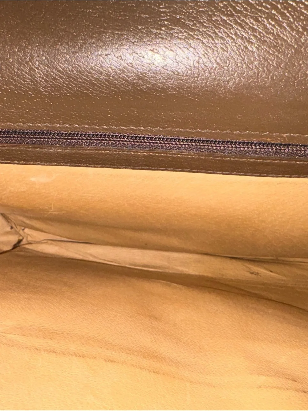 Gucci Brown Leather Briefcase Clutch with Gold Lock